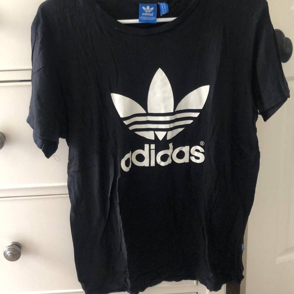 adidas black and white t shirt